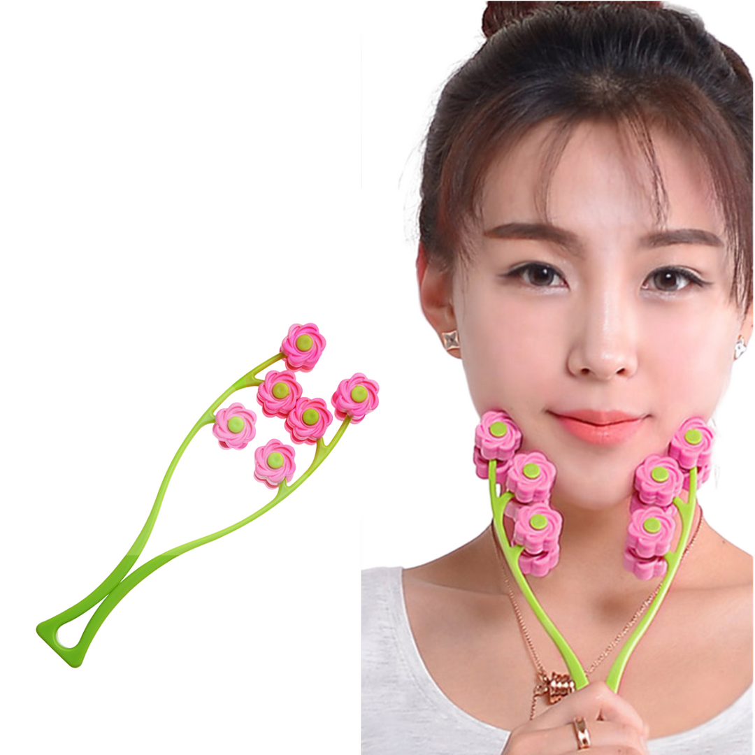 Flower Type Massage Roller for V Face Pull Tight Firming