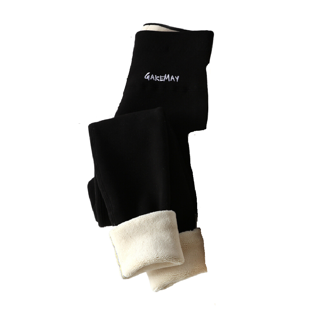 Women's Winter Leggings Ribbed Knitted Velvet Thermal with Fleece Strech Cotton