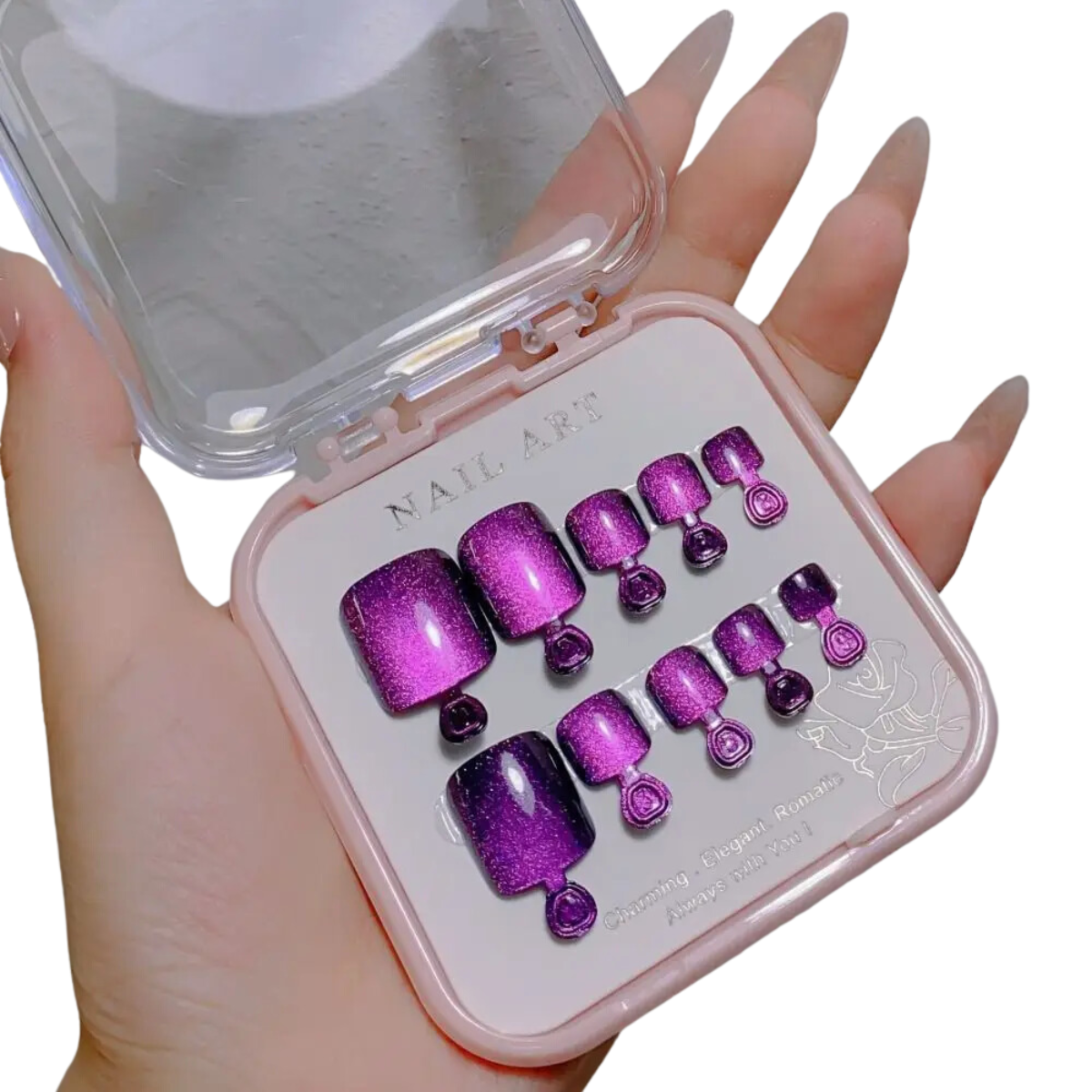 10pcs/box Fake Toenails Press On Nails For Foot