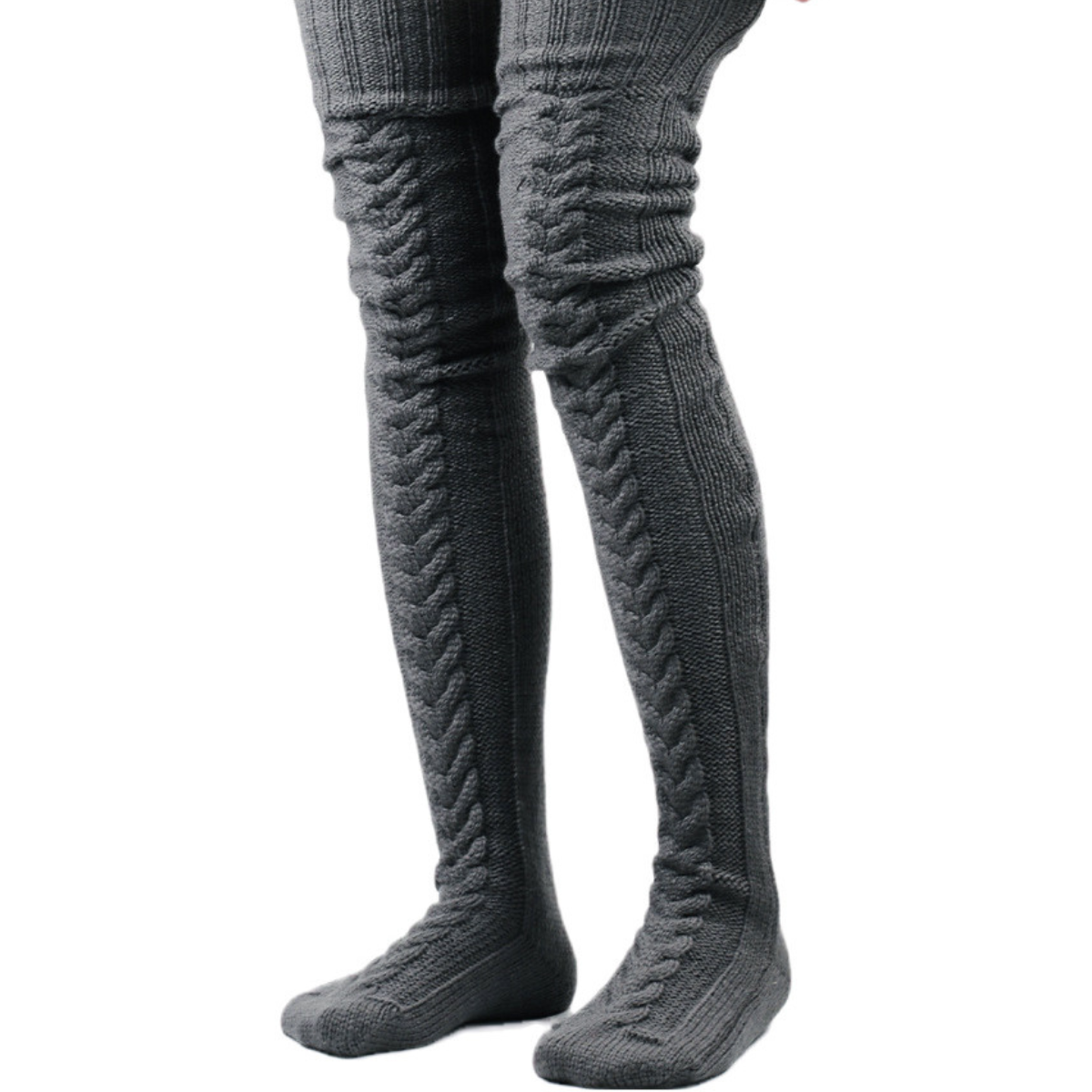 Knitted Thigh High Socks Winter Stockings