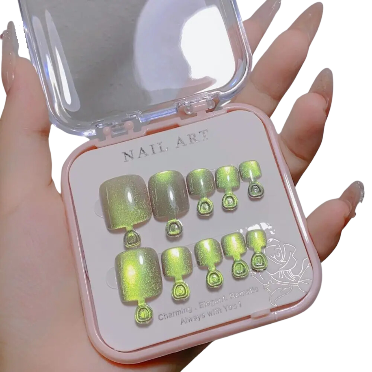10pcs/box Fake Toenails Press On Nails For Foot