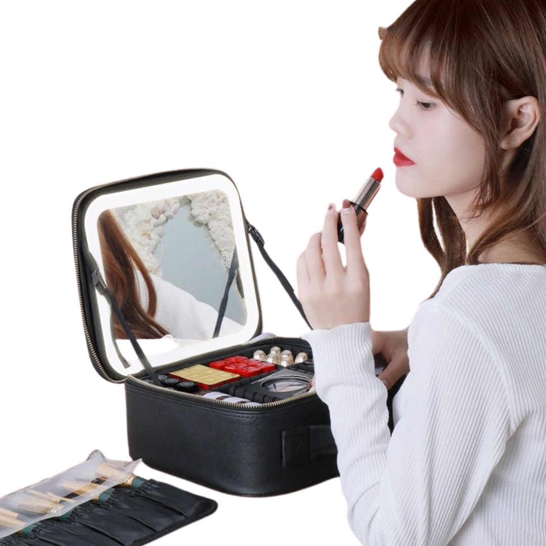 Makeup Bag with Light Up Mirror