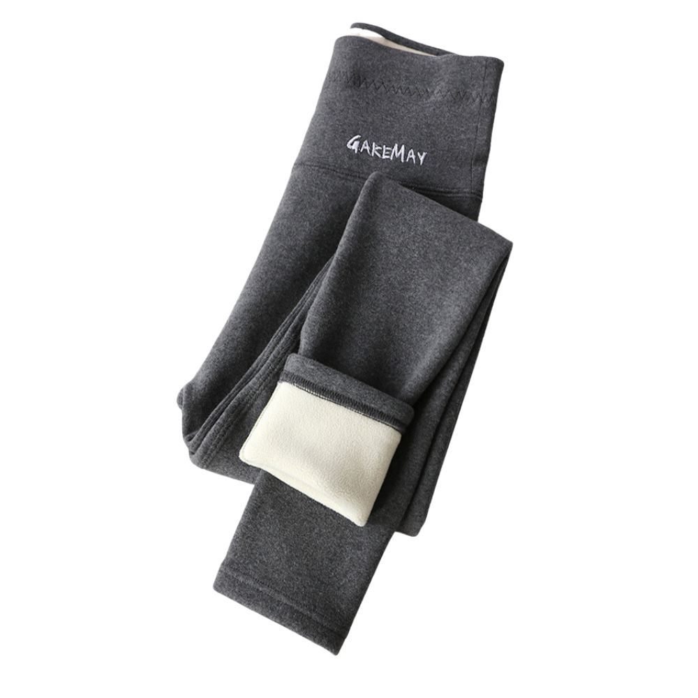 Women's Winter Leggings Ribbed Knitted Velvet Thermal with Fleece Strech Cotton