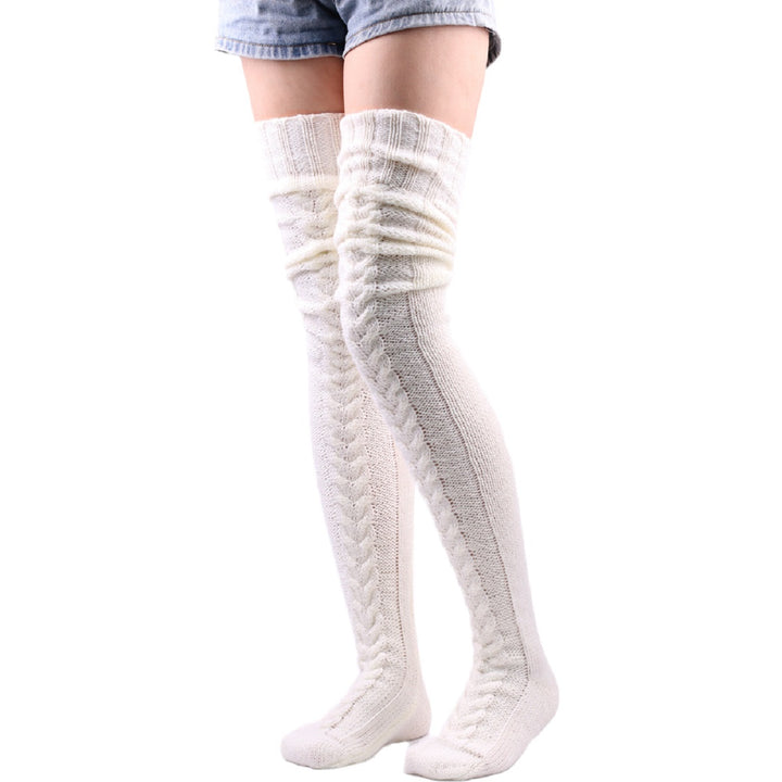 Knitted Thigh High Socks Winter Stockings