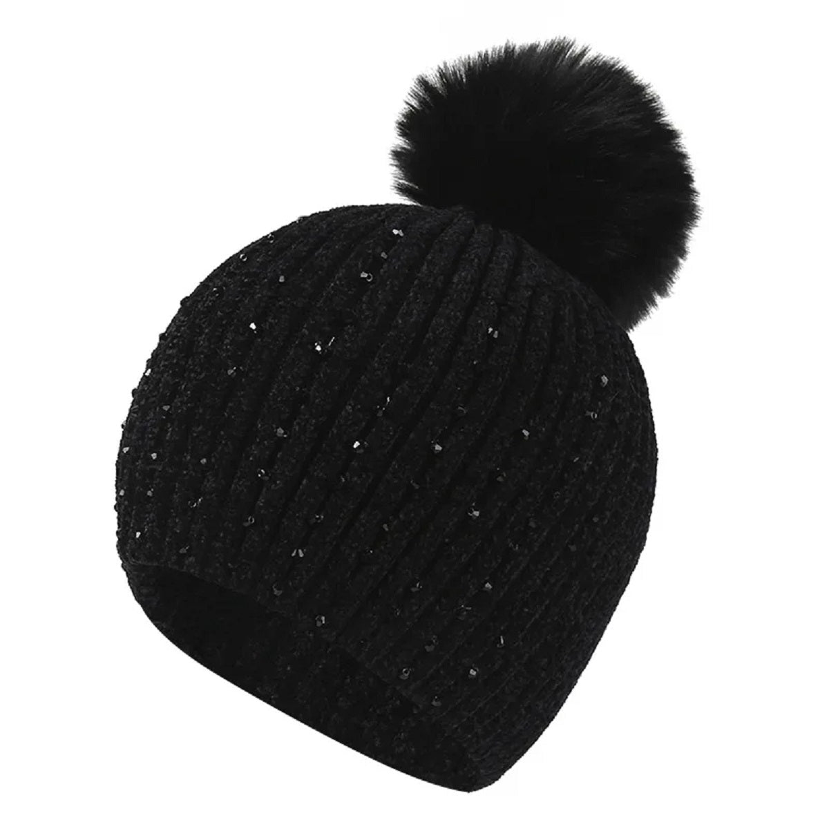 Women's Winter Beanie Hat with Pearls Beanies Cap