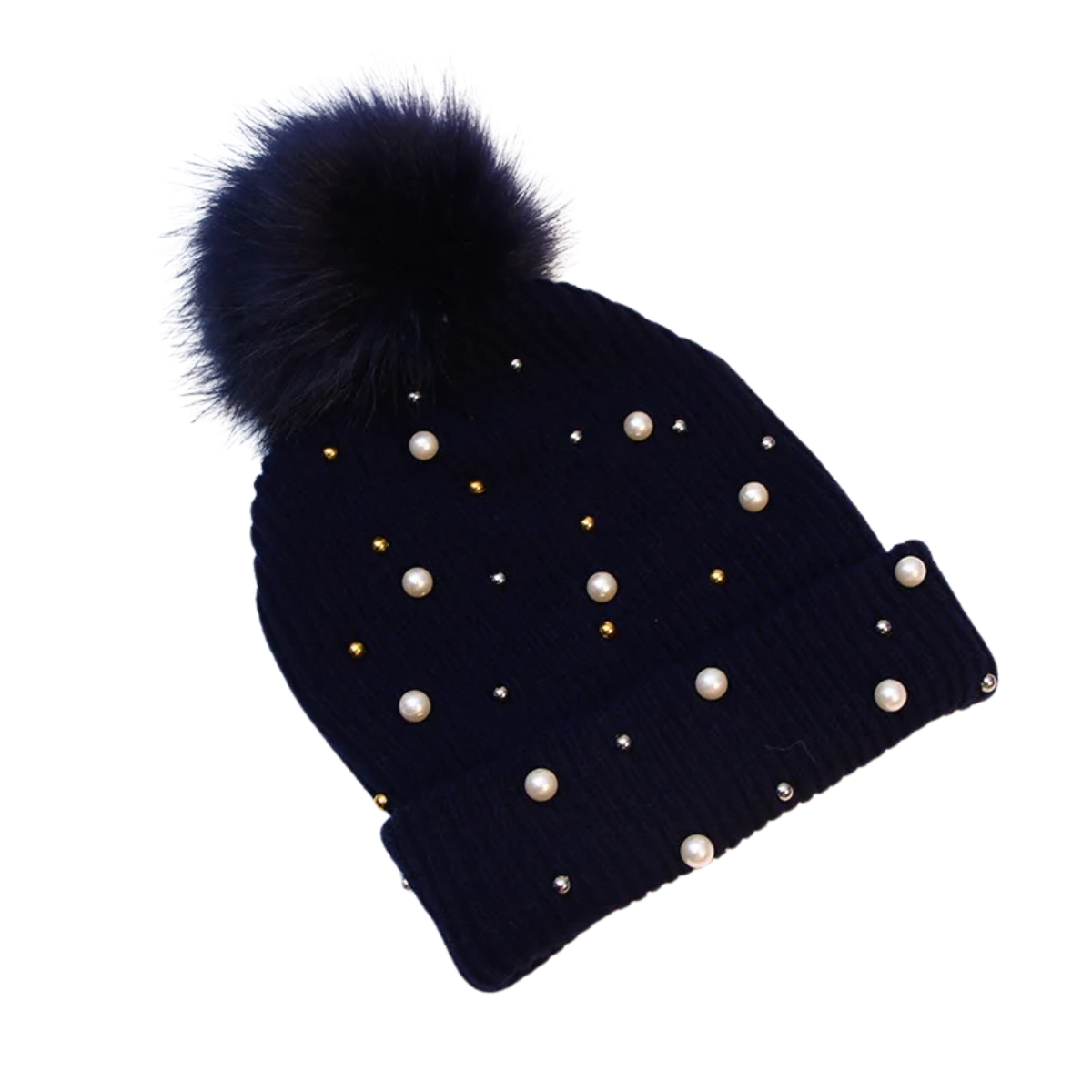 Women's Winter Beanie Hat with Pearls Beanies Cap