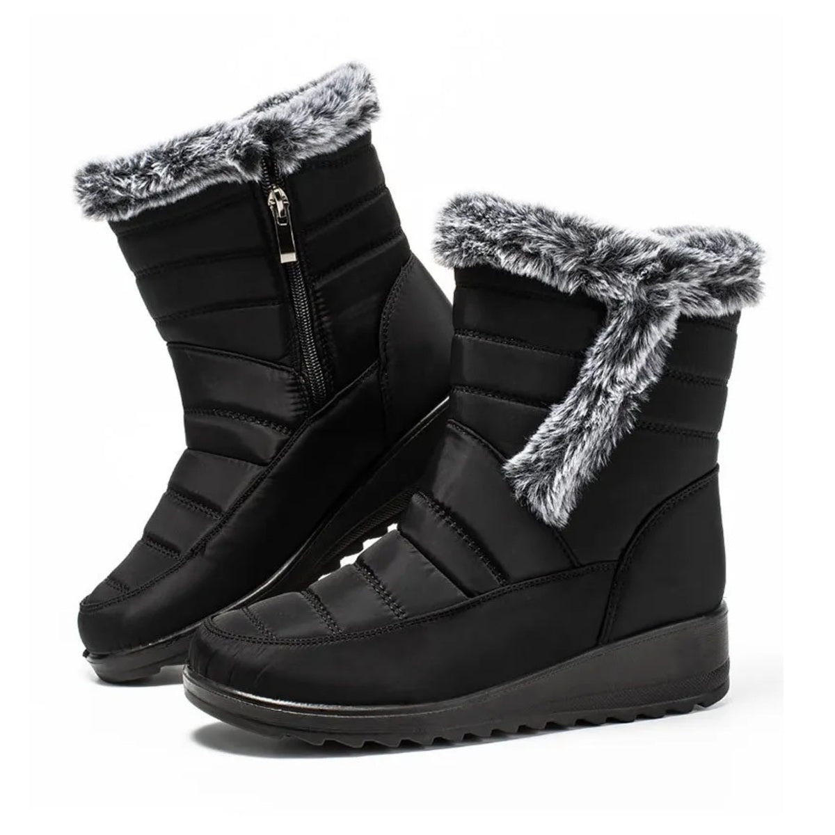 Women’s Warm Winter Fur Lined Low Heel Snow Boots