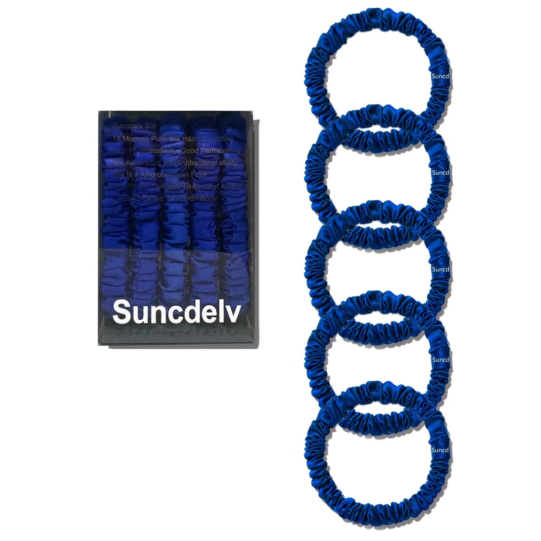 5-Pack Mulberry Silk Scrunchies – Hair Ties for Women and Girls