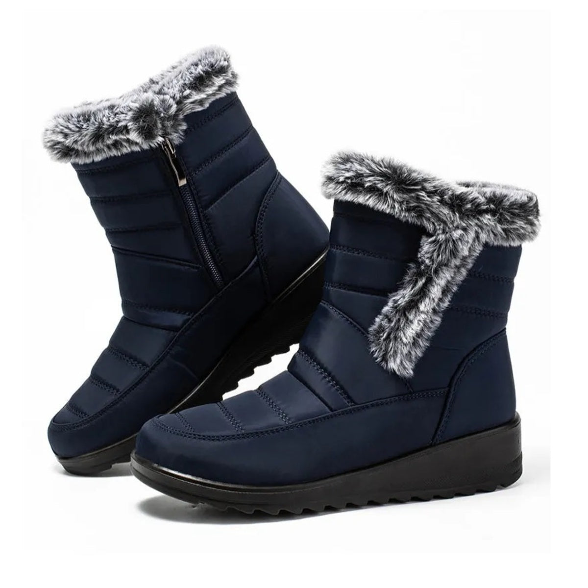 Women’s Warm Winter Fur Lined Low Heel Snow Boots
