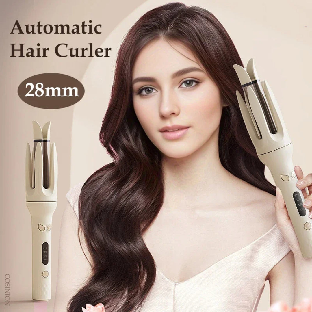 28 mm Automatic Ionic Curling Iron – Rotating Anti-Tangle Ceramic Styler