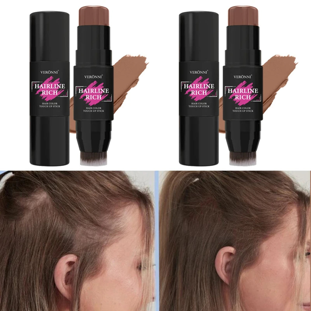 Hairline Filling Cream Stick – Waterproof Hair Concealer with Brush