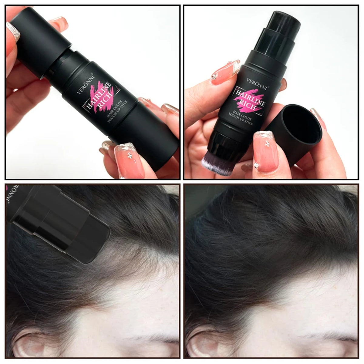 Hairline Filling Cream Stick – Waterproof Hair Concealer with Brush