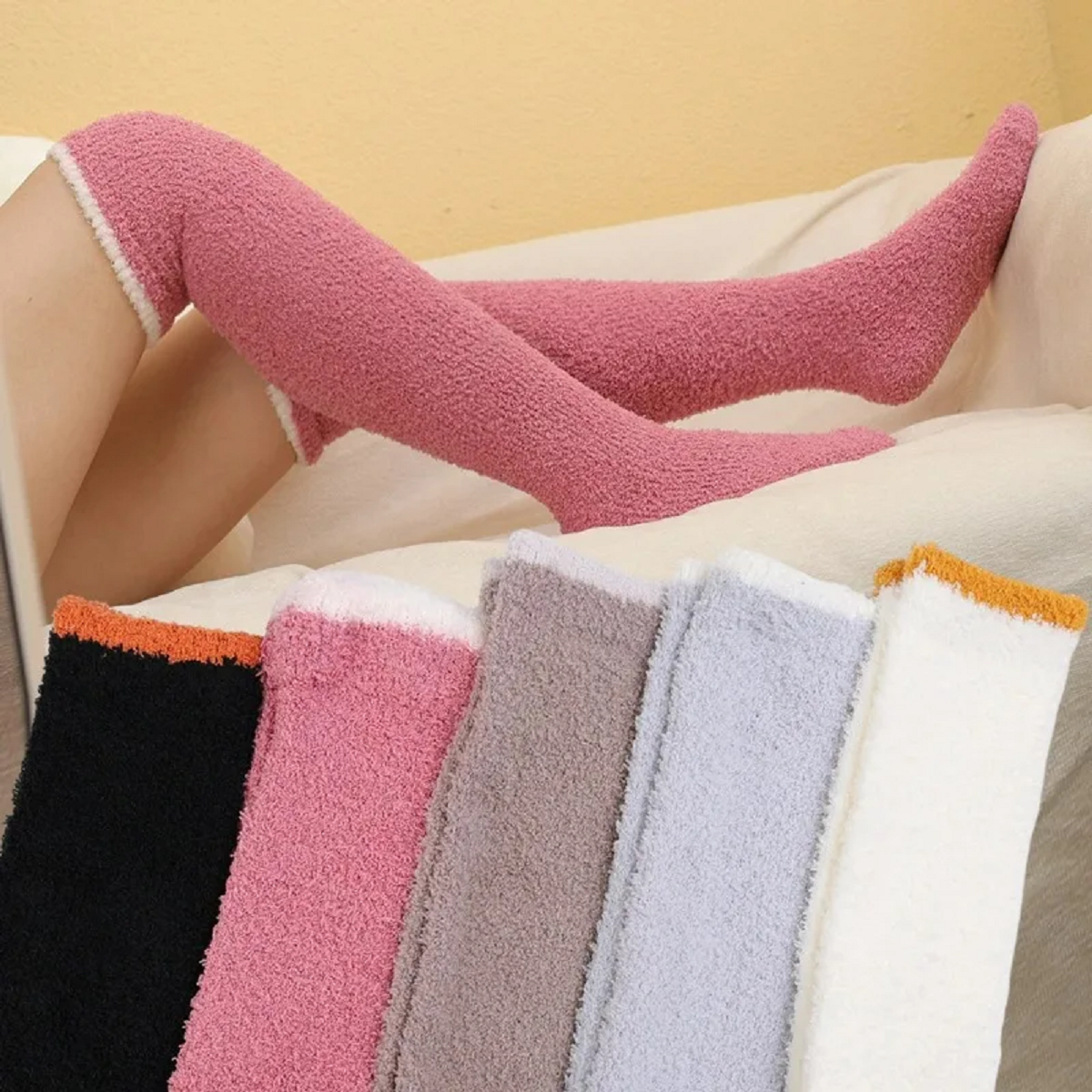 Winter Warm Coral Fleece Over-knee High Socks