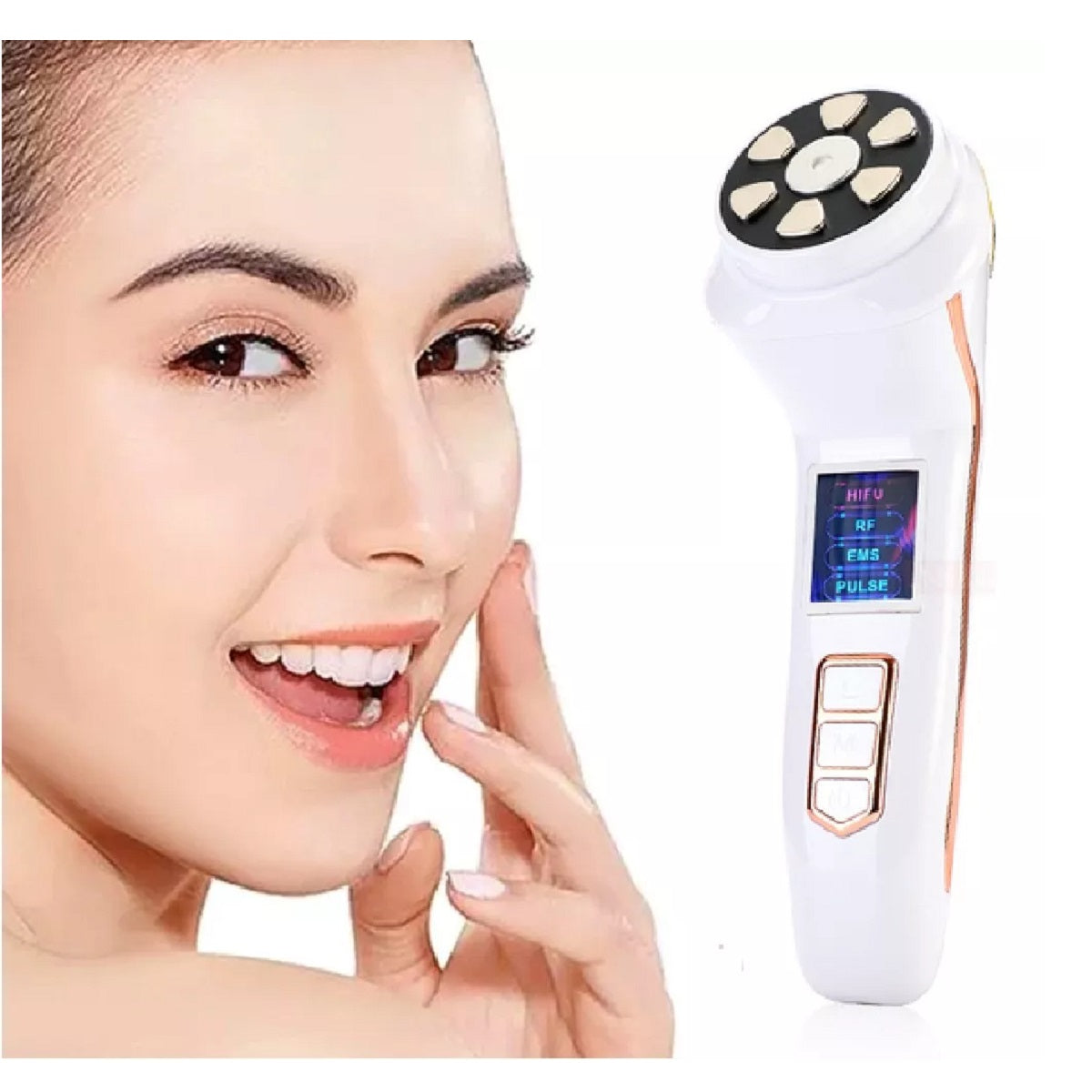 4 In1 Ultrasonic Micro Current Face Lift Wrinkle Resistant Massager Machine