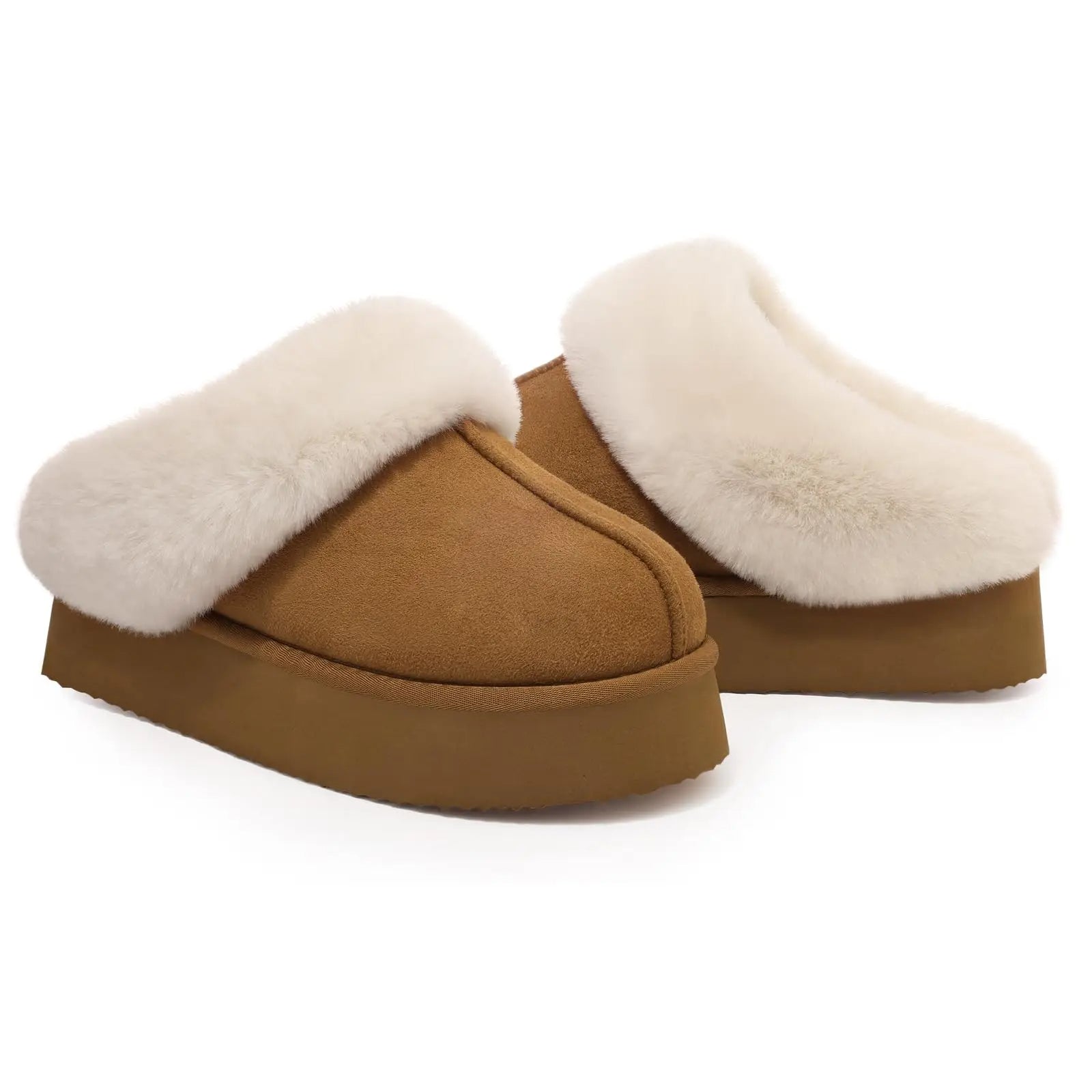 Women's Winter Warm Fuzzy Memory Foam Thick Bottom Slippers