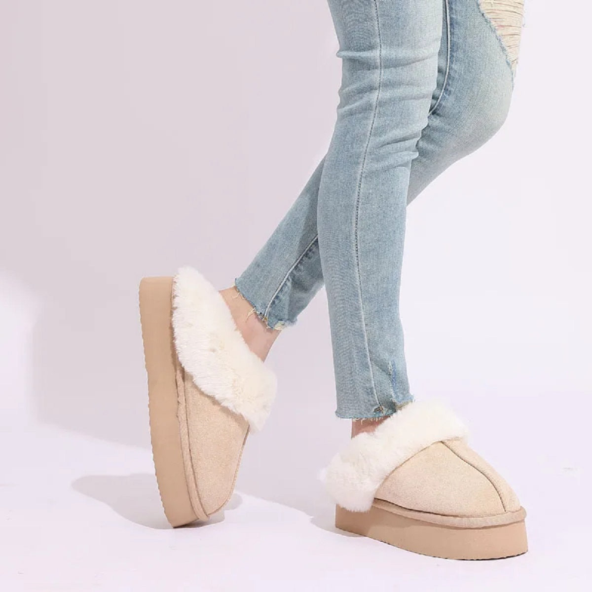 Women's Winter Warm Fuzzy Memory Foam Thick Bottom Slippers