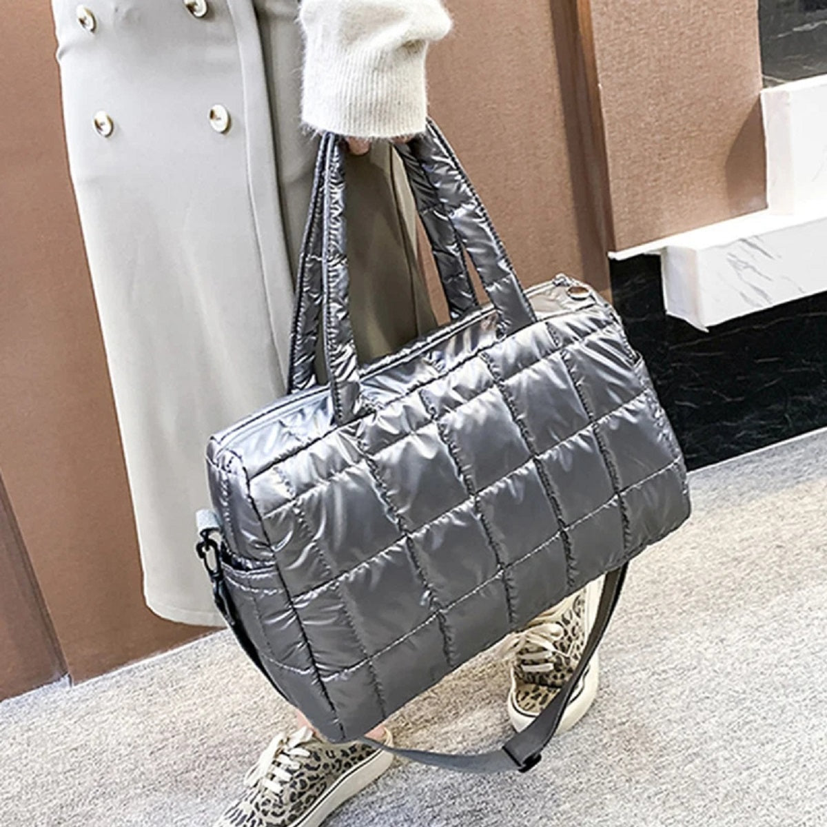 Luxury Space Padded Cotton Handbag Big Capacity Shoulder Bag