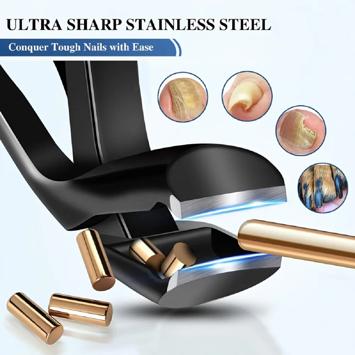 Wide Jaw Toenail Clipper – Stainless Steel Long-Handle Nail Cutter