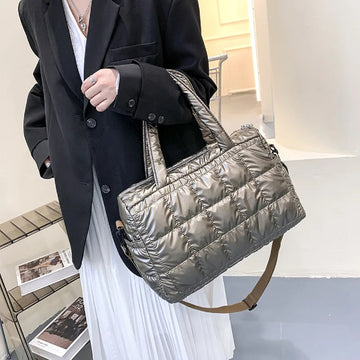 Luxury Space Padded Cotton Handbag Big Capacity Shoulder Bag
