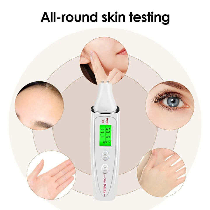 Portable Skin Analyzer – Digital Moisture Oil Tester for Face Care Diagnostics