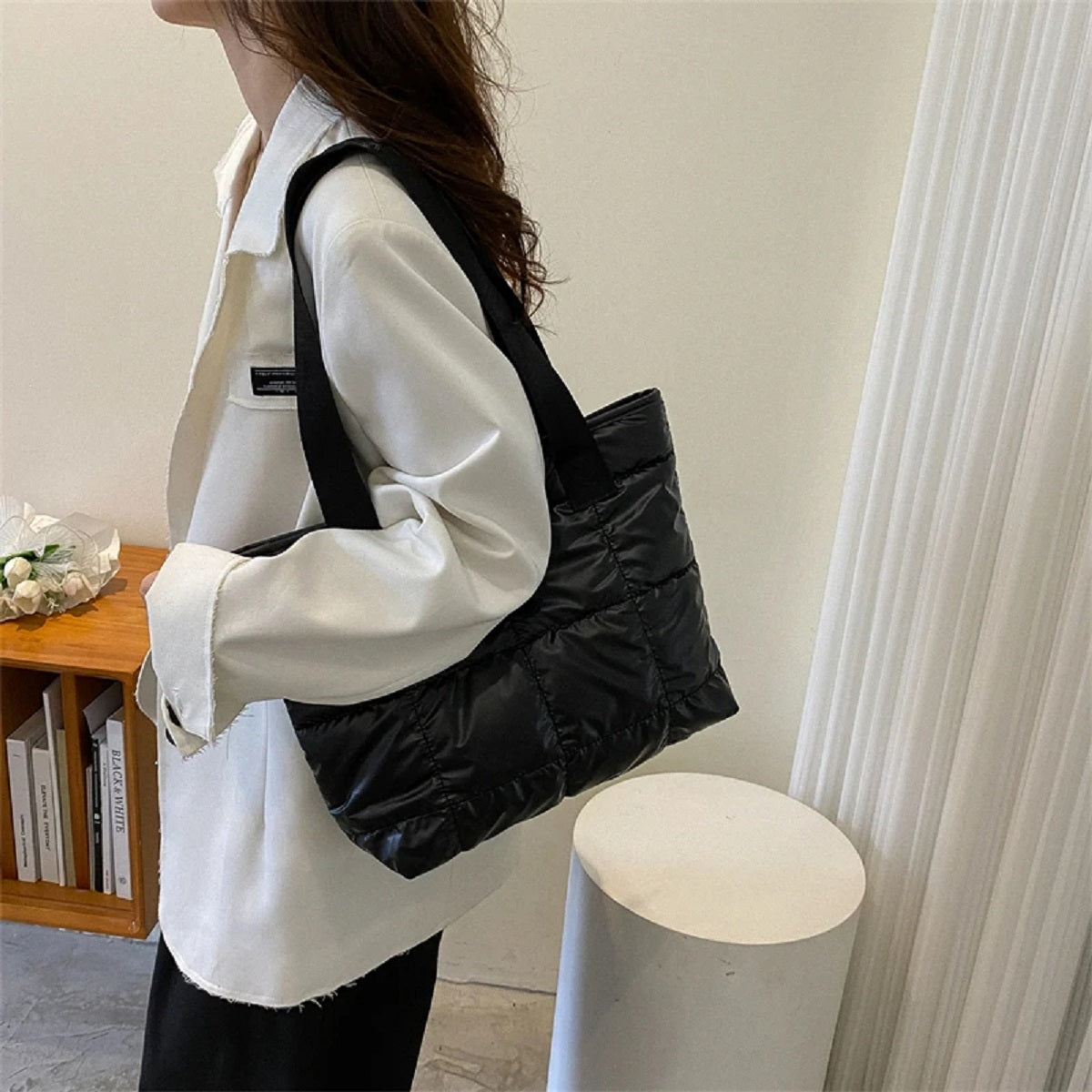 Stylish Shoulder Puffy Tote Bag