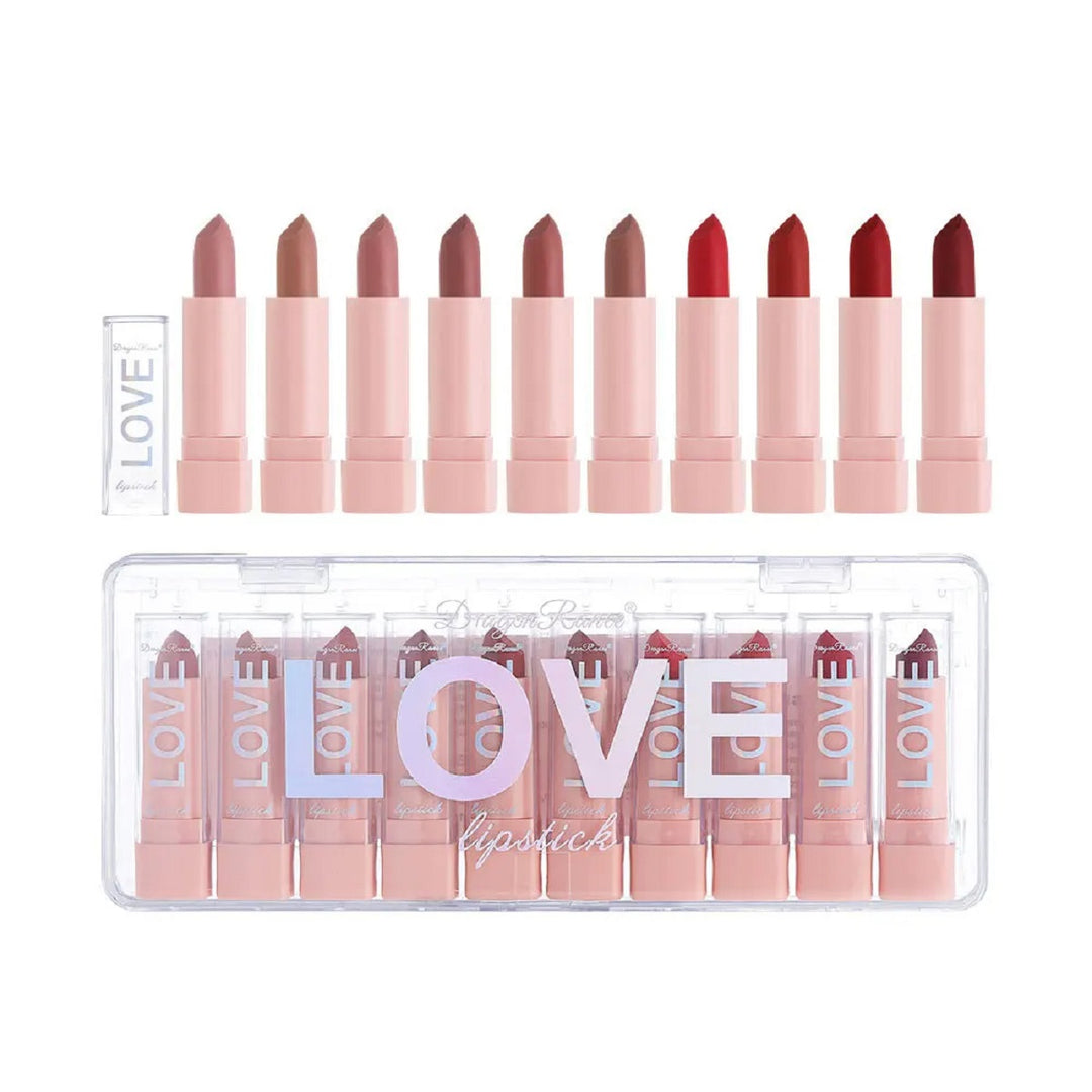 10-Color Mini Matte Lipstick Set – Long-Lasting Skin Tone Gift Collection