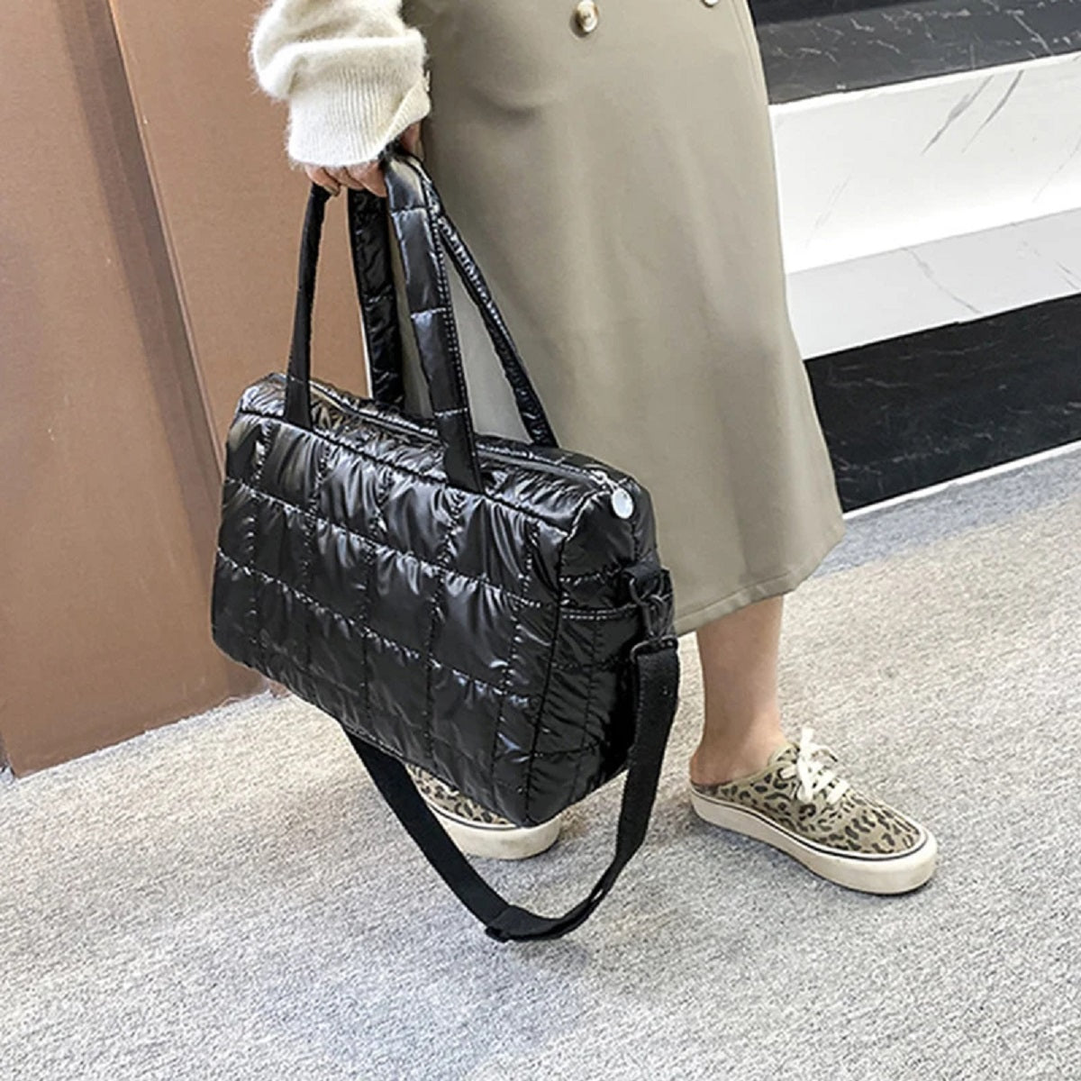 Luxury Space Padded Cotton Handbag Big Capacity Shoulder Bag