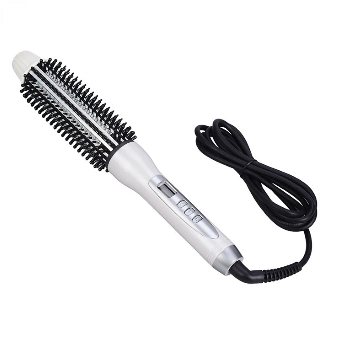Curling Iron Tourmaline Ceramic Ionic Anti-Scald Hot Brush for All Hair Types