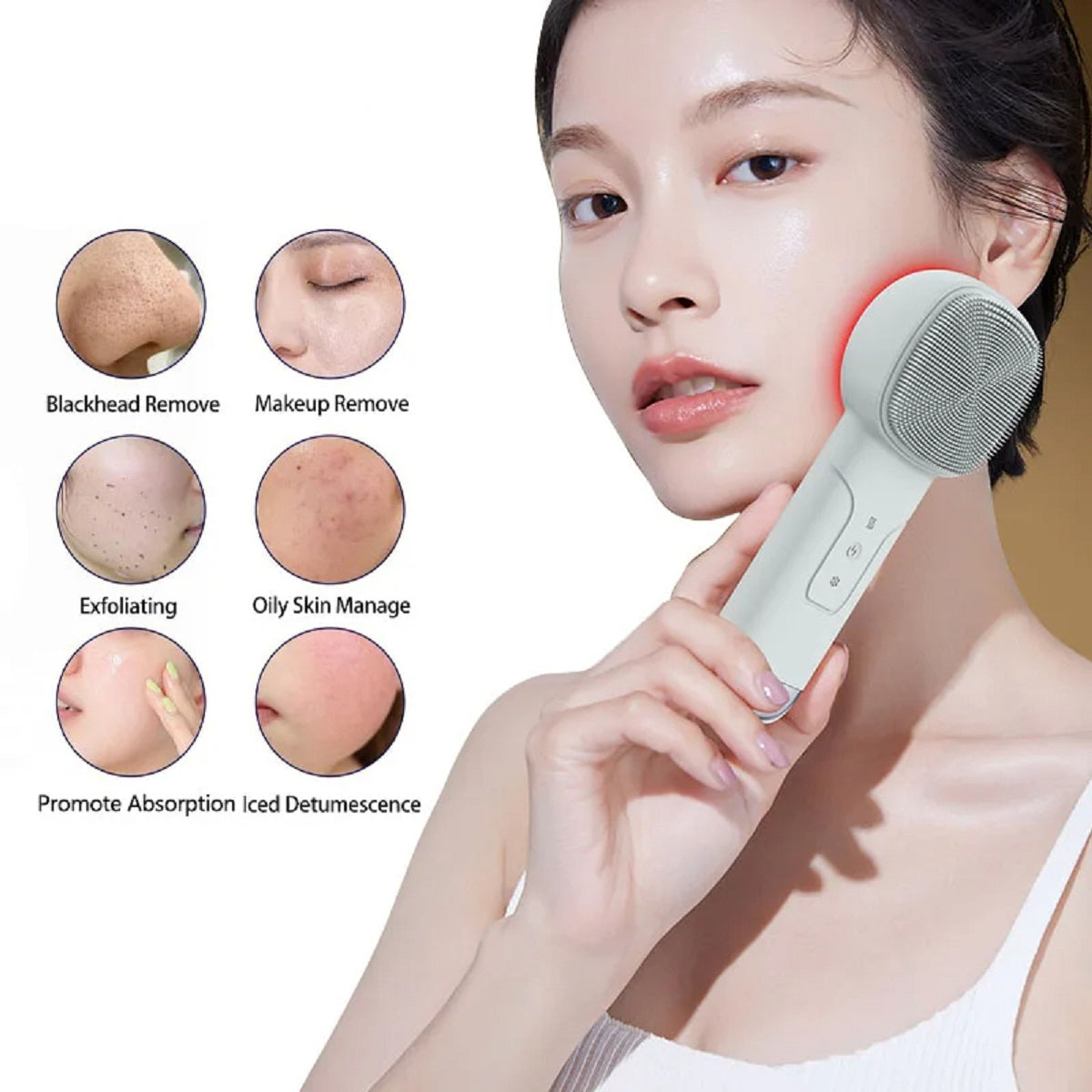 6-in-1 Sonic Facial Cleansing Brush – Waterproof And Thermal Skin Massager