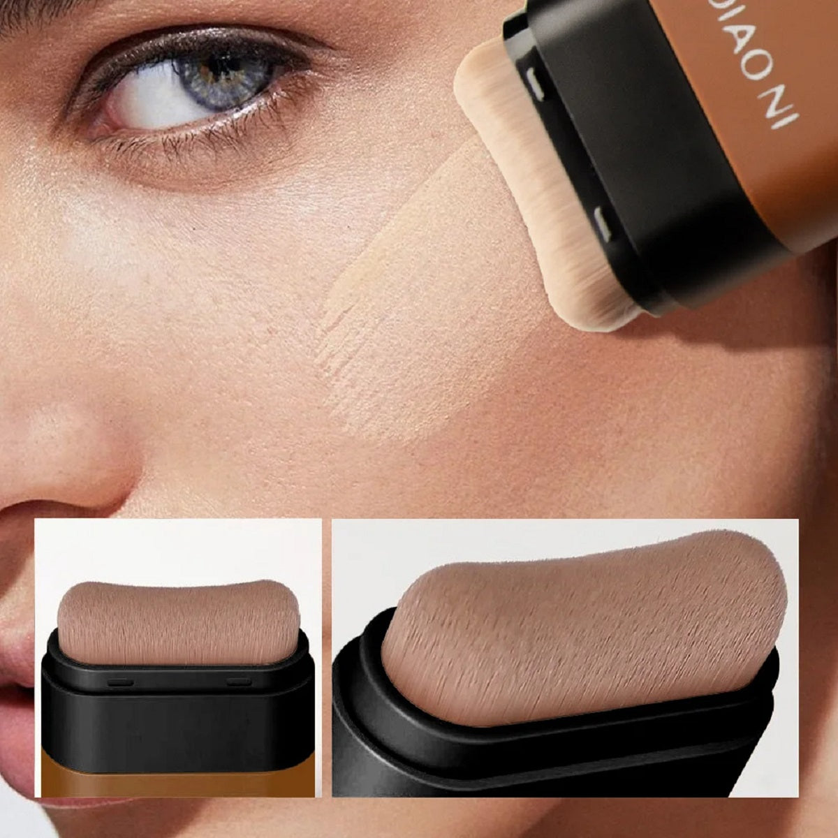 Flawless Eraser Foundation Stick – Smooth & Blendable with Brush