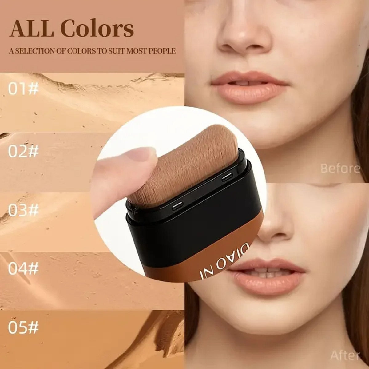 Flawless Eraser Foundation Stick – Smooth & Blendable with Brush