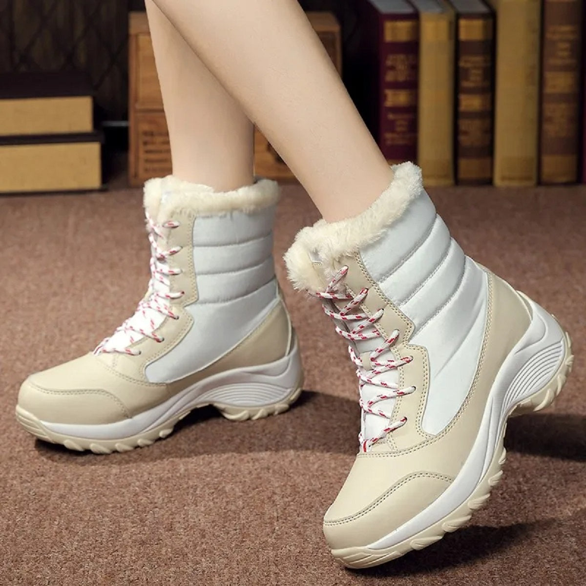 Women's Winter Snow Faux Fur Waterproof Ankle Booties