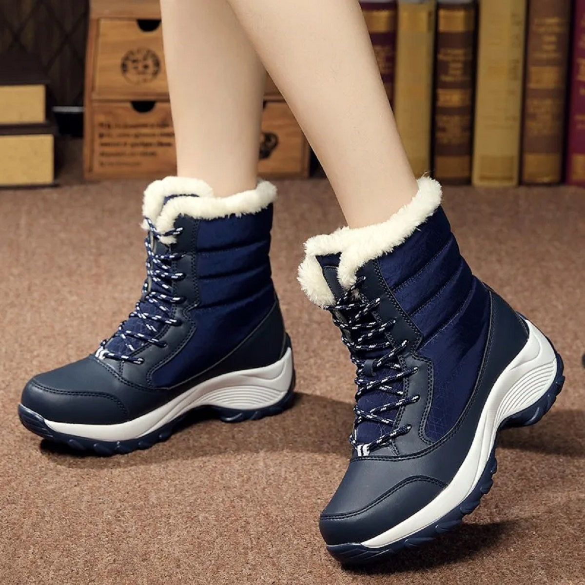 Women's Winter Snow Faux Fur Waterproof Ankle Booties