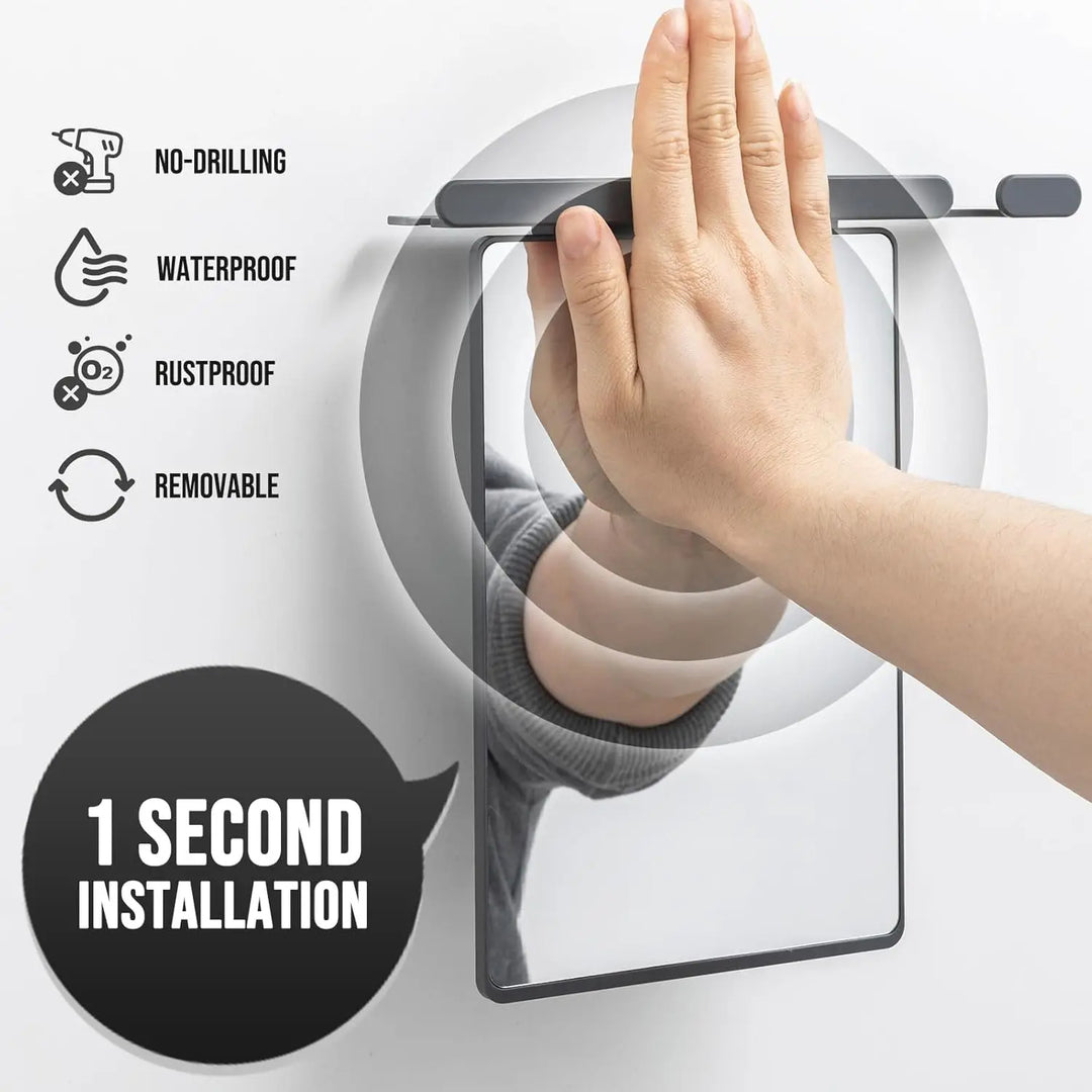 Fogless Shower Shaving Mirror – No-Drill Suction Mount