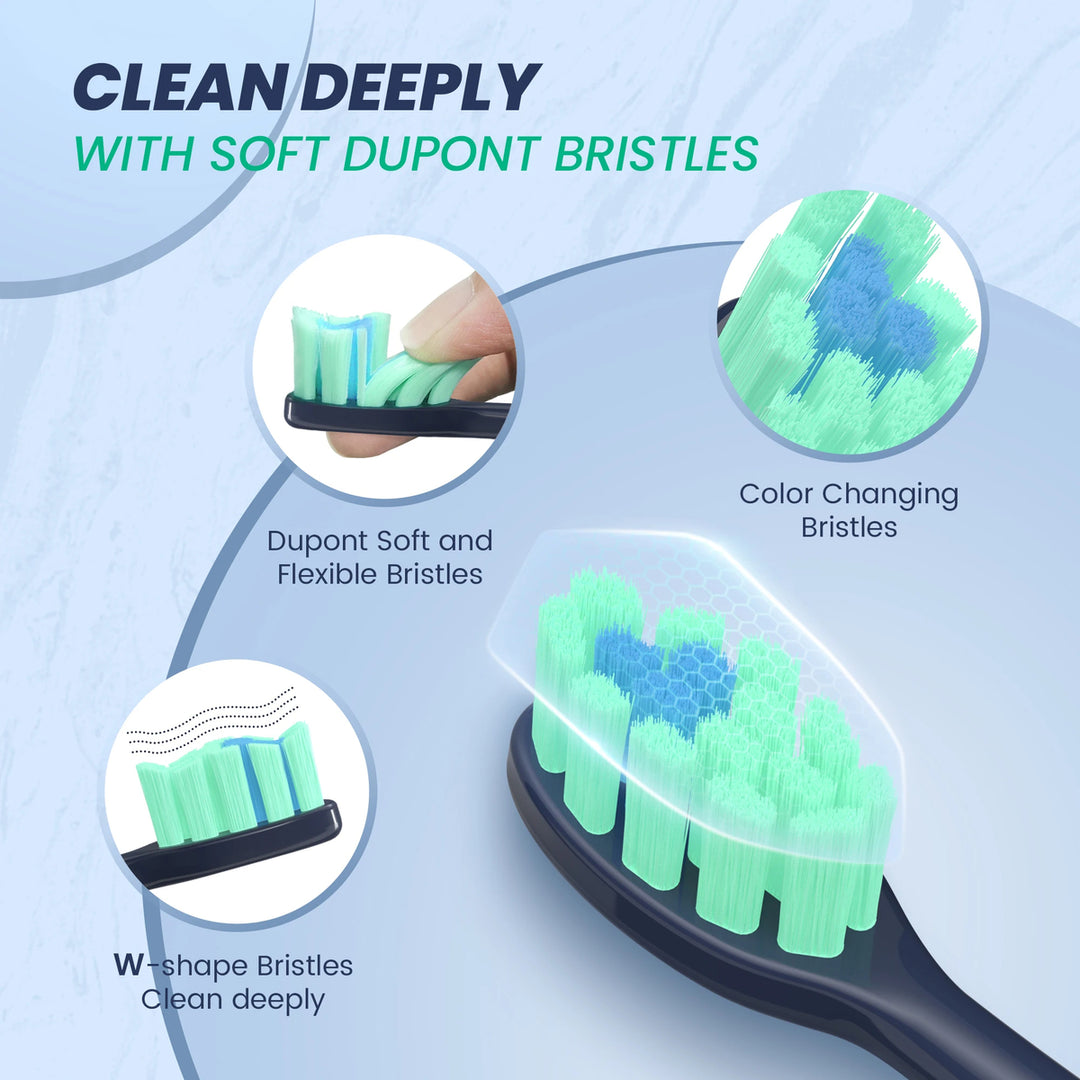 Rechargeable Electric Toothbrush – Waterproof with 10 Replacement Heads