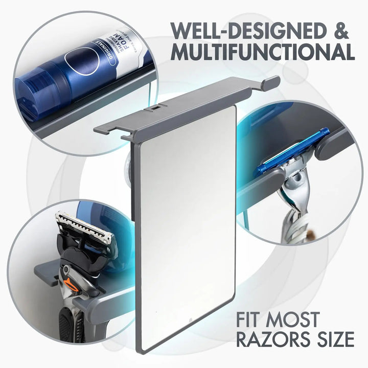 Fogless Shower Shaving Mirror – No-Drill Suction Mount