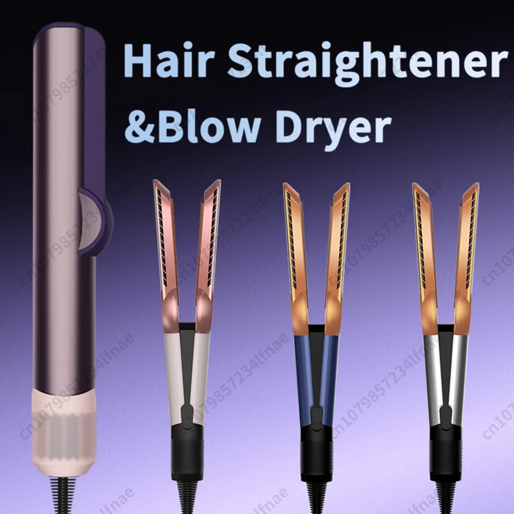 2-in-1 Hair Straightener and Dryer – Professional Flat Iron with Negative Ions