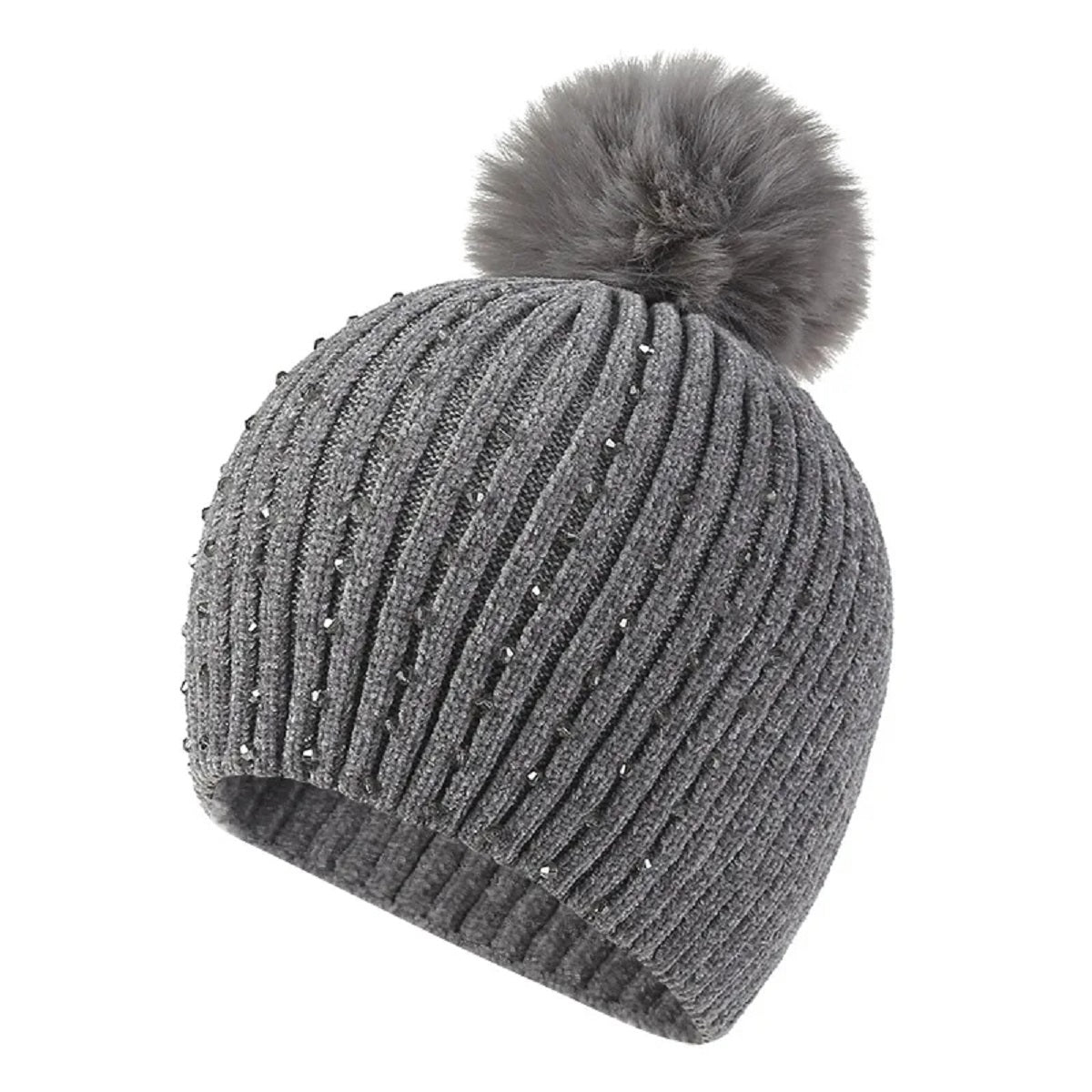 Women's Winter Beanie Hat with Pearls Beanies Cap
