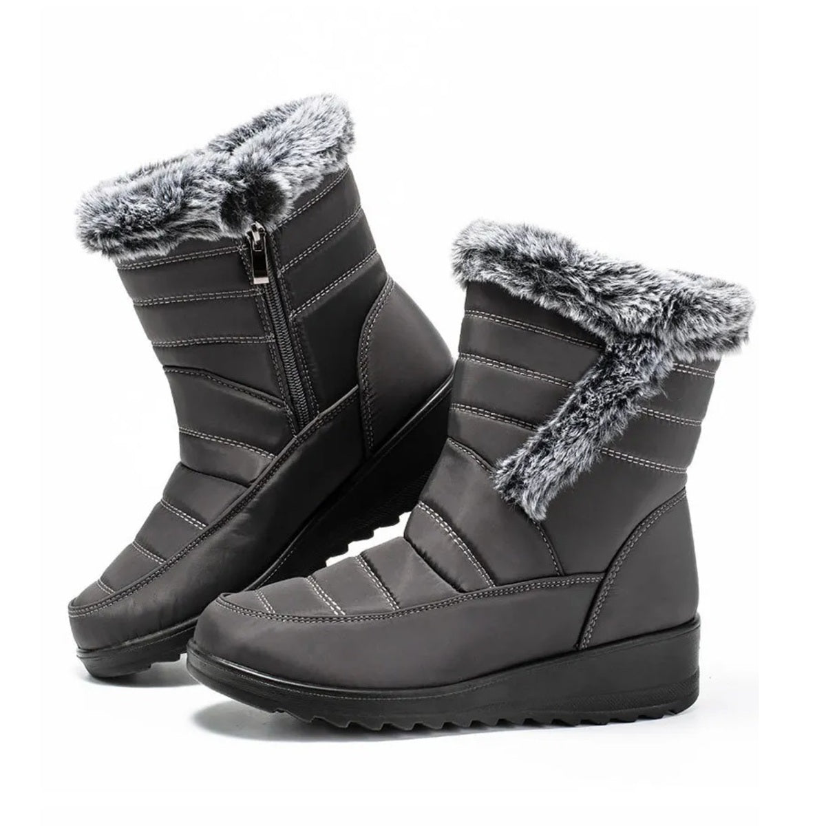 Women’s Warm Winter Fur Lined Low Heel Snow Boots