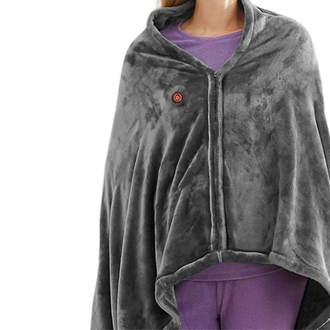 USB Wearable Heated Blanket – 3-Level Washable Winter Warmer for Home and Office
