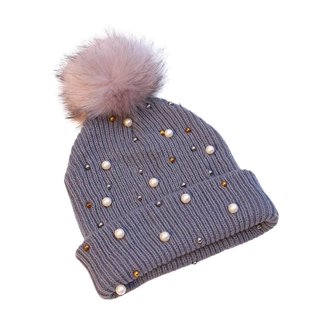 Women's Winter Beanie Hat with Pearls Beanies Cap