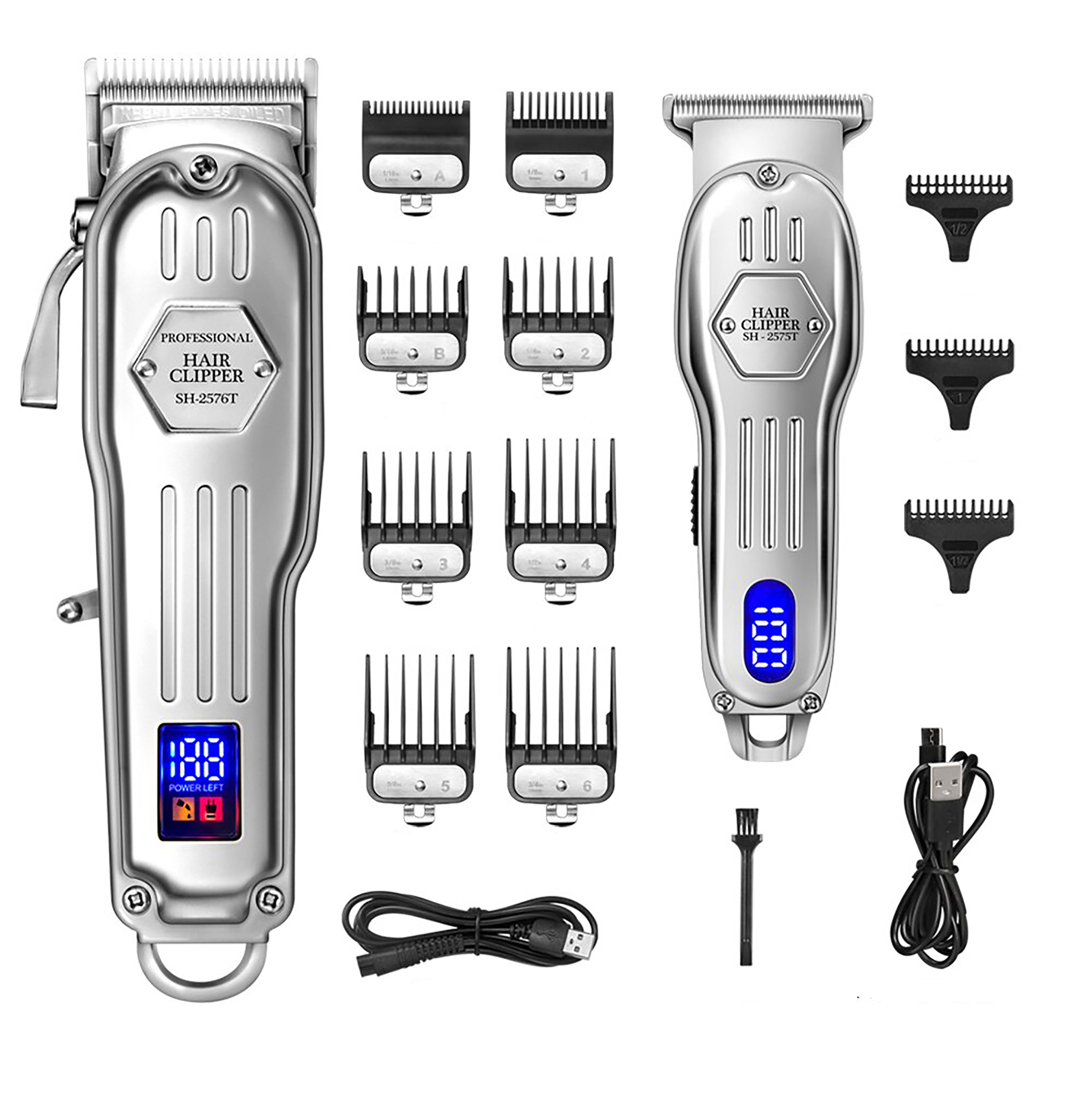 2 in 1 Full Metal Comb Barber Hair Clipper Kit