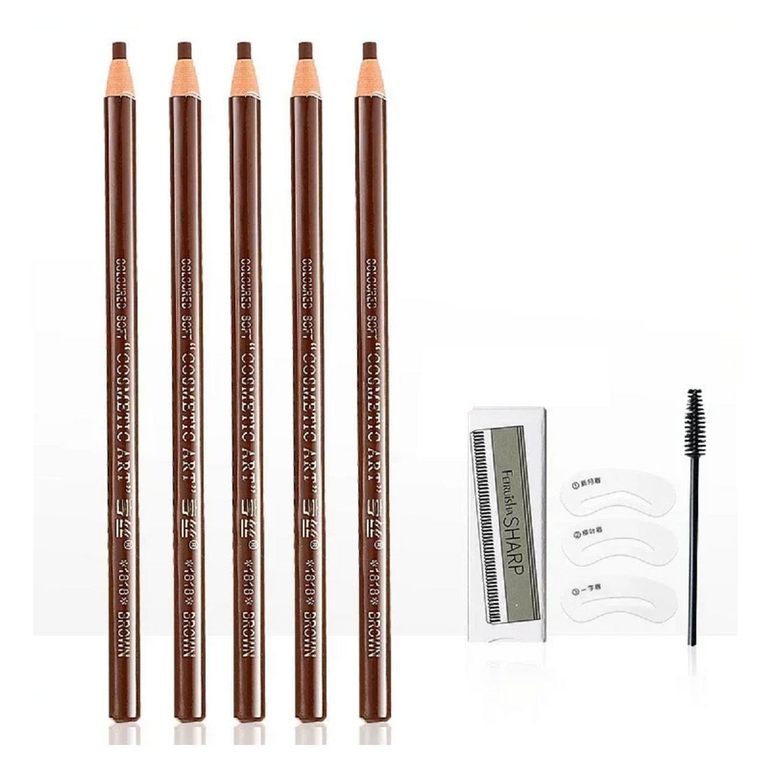 5 Pcs Waterproof Eyebrows Pencil Tattoo Makeup And Microblading Kit