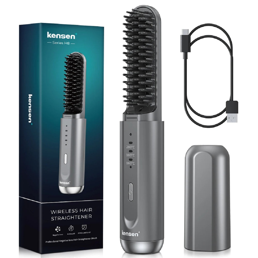 Cordless Ionic Hair Straightener Brush