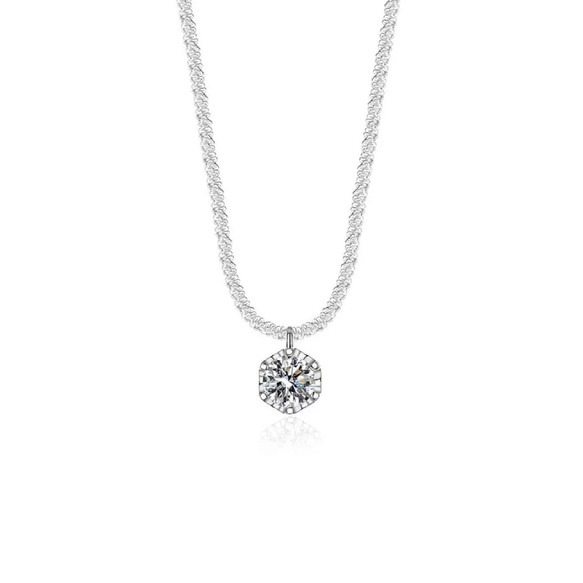 S925 Sterling Silver Sparkling Pendant Necklace