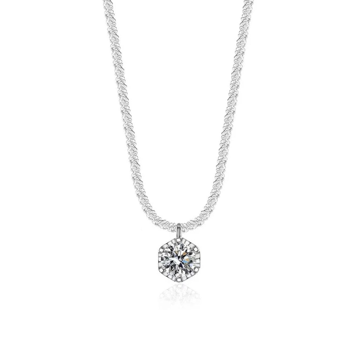 S925 Sterling Silver Sparkling Pendant Necklace