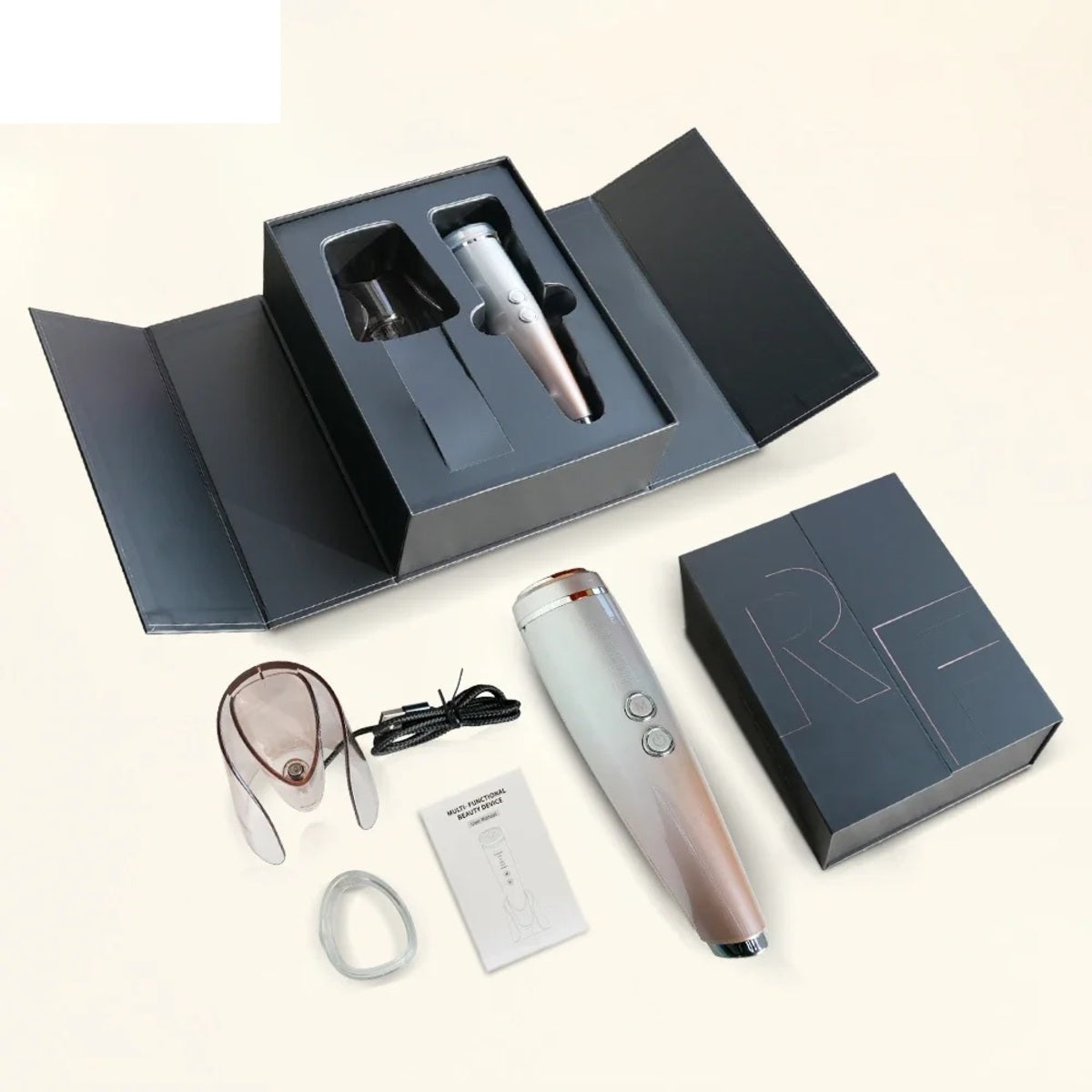 RF Facial Beauty Device – EMS Lifting and Double Chin Removal Massager