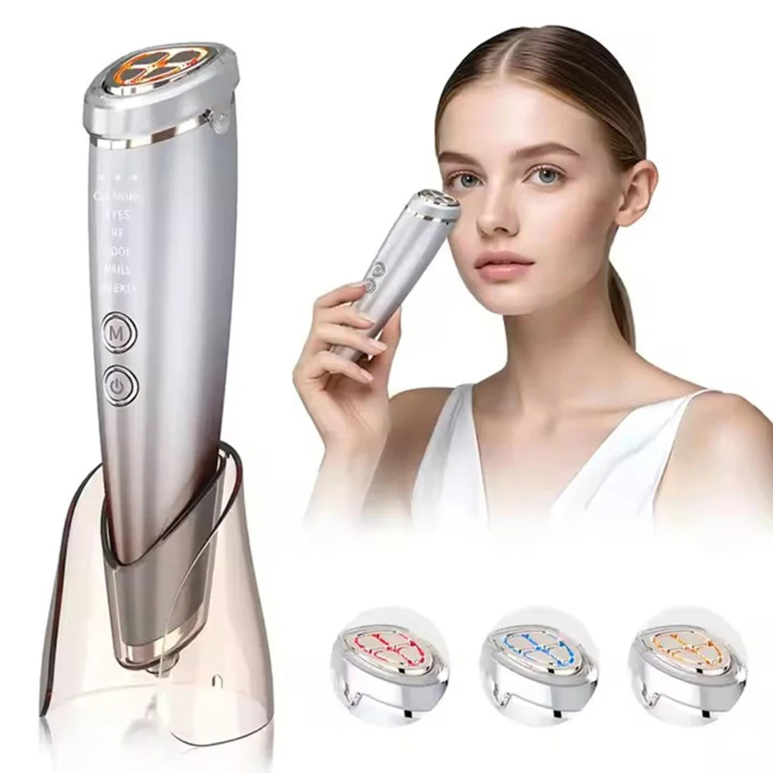 RF Facial Beauty Device – EMS Lifting and Double Chin Removal Massager
