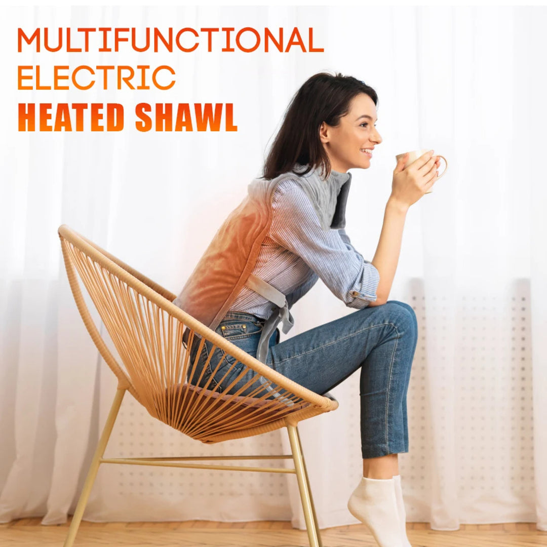 Electric Heated Shawl – 3-Level Neck Back and Waist Warmer