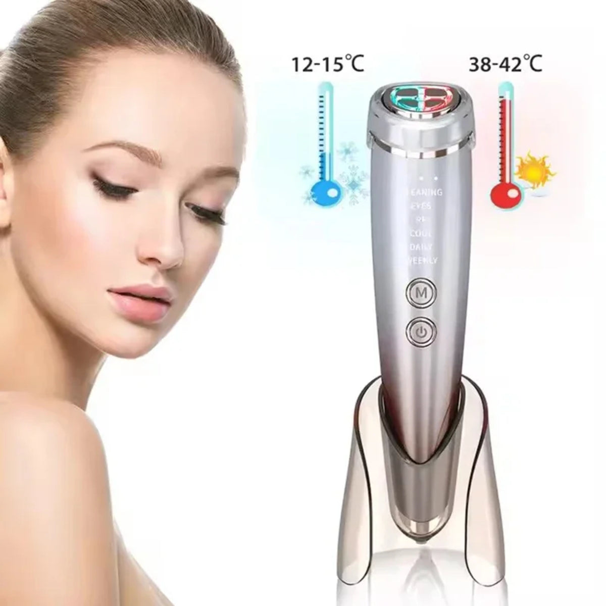 RF Facial Beauty Device – EMS Lifting and Double Chin Removal Massager